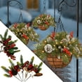 thumbnail image 5 of Artificial Hanging Flowers For Outdoors Cuttings Needles Flower Branch Accessories Holiday Decoration Simulation Plant Red Fruit Berry Fruit Branch, 5 of 8