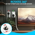 thumbnail image 2 of 360 Degree Rotating Power Strip - White Extension Cord with Flat Wall Plug - Power Cord Extension for Home, Office - 10 Ft, 2 of 7