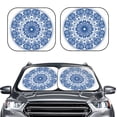 thumbnail image 2 of Honeii Blue Watercolor Print Foldable Car Sun Shade for Windshield, 2-Piece UV Protection Shade, Protects Car Interior, Ideal for Cars, Trucks, SUVs-Small, 2 of 6