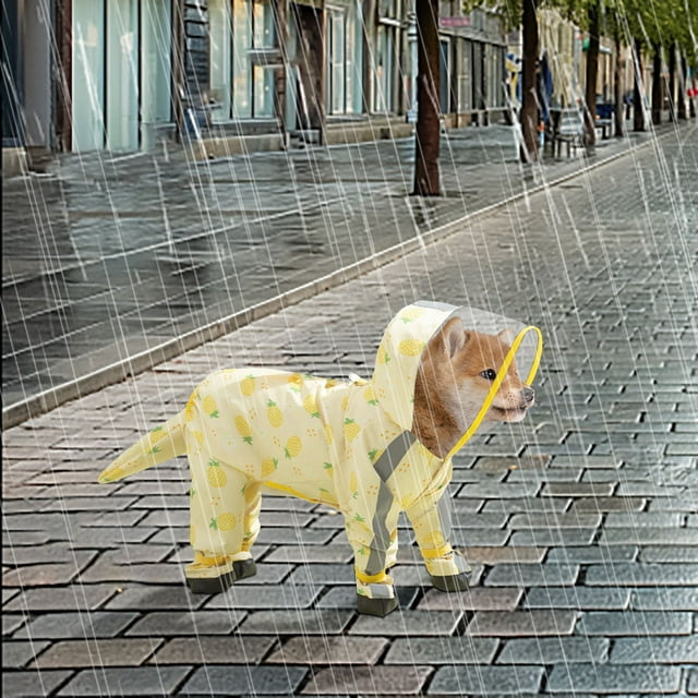 Small Dog Raincoat Hooded With D Ring Full Coverage Dog Rain Jacket Slicker Poncho Dog Rain Jacket With Reflective Strip Rainboot Pet Clothes for Cats Pet Clothes for Large Dogs Female Pet Clothes for