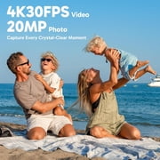 AKASO Brave 4 Action Camera, 4K 30fps Ultra Hd Video 20MP Wifi Sport Camera,131ft Underwater Camera with EIS, 5XZoom, 2X Batteries and Helmet Accessories Kit