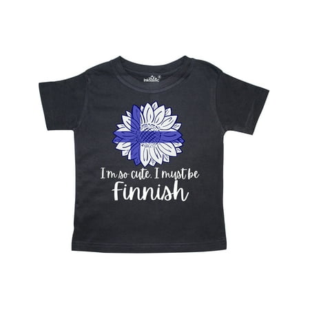 

Inktastic I m So Cute I Must be Finnish Sunflower Finland Flag Gift Toddler Boy or Toddler Girl T-Shirt