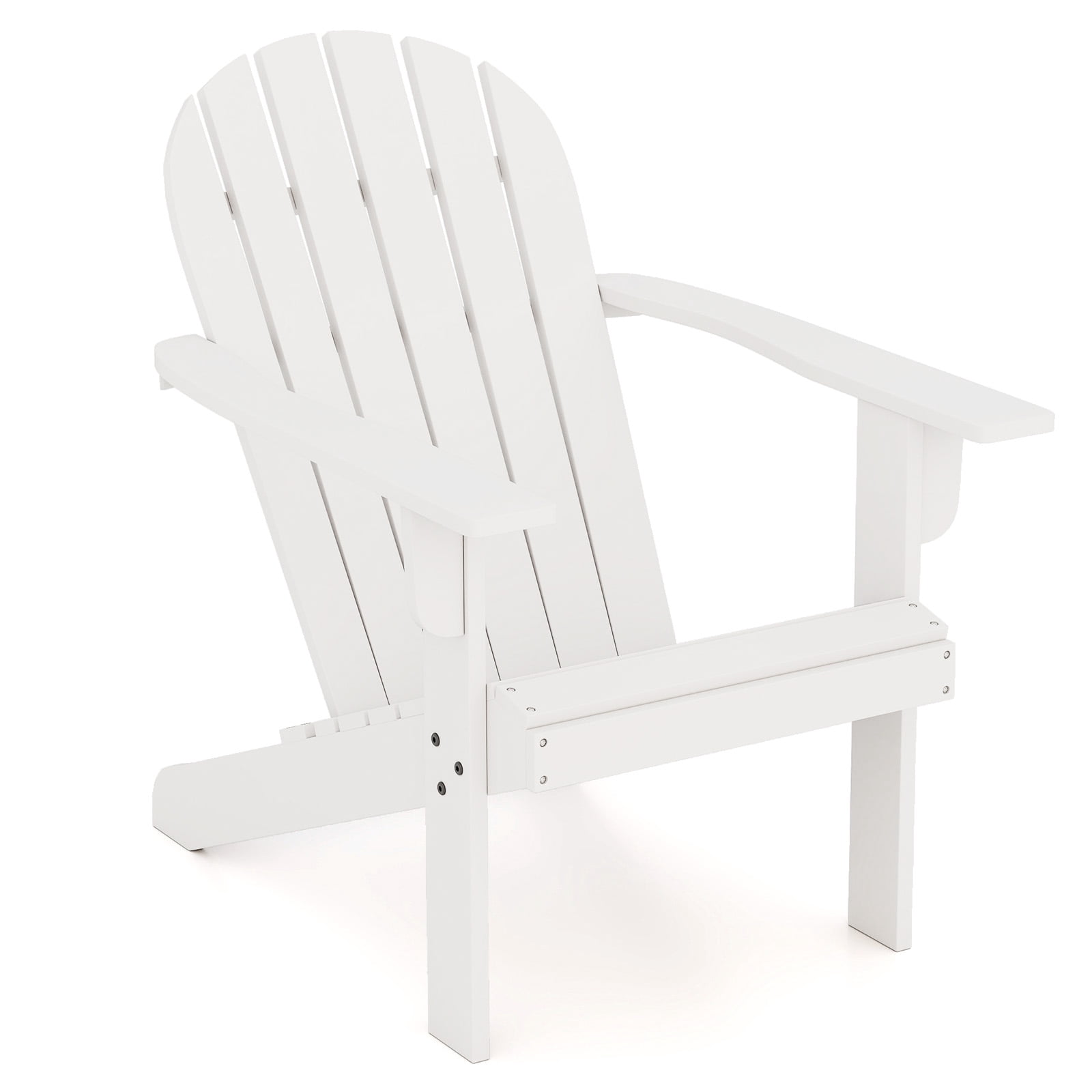 Gymax 2PCS Patio Adirondack Chair w/ Inclined Seat High Backrest & Wide Armrests White