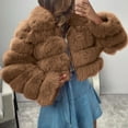 thumbnail image 5 of Women Faux Coat Fluffy Cropped Jacket Plus Size Zip Up Winter Warm Fuzzy Jacket Fleece Outerwear, 5 of 6