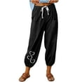 thumbnail image 1 of ameIAEA Womens Elastic Waisted Drawstring Pants Wide Leg Print Casual Trousers with Pockets, 1 of 3