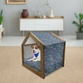 thumbnail image 3 of Bicycle Pet House, City Race and Bike Sketches in Colorful Design Retro on Blue Background Print, Outdoor & Indoor Portable Dog Kennel with Pillow and Cover, 5 Sizes, Multicolor, by Ambesonne, 3 of 5
