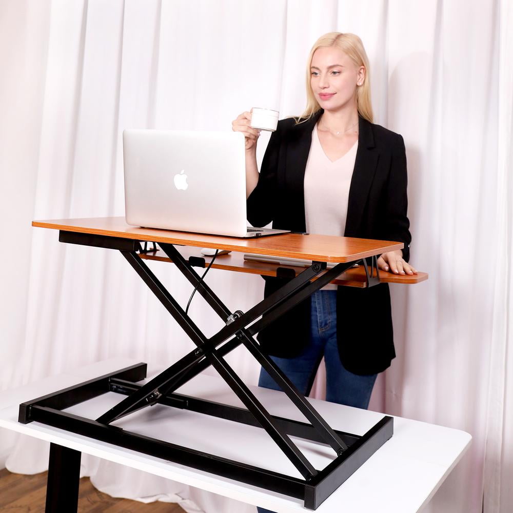 Ergomaker Standing Desk Converter 32 X 16 Inches Height Adjustable Quick Sit To Stand Up Desk Riser For Dual Monitor Black Frame Cherry Desktop Walmart Com Walmart Com Ergomaker Standing Desk Converter 32 X 16 Inches Height Adjustable Quick Sit To Stand Up Desk Riser For Dual Monitor Black Frame Cherry Desktop Walmart Com Walmart Com