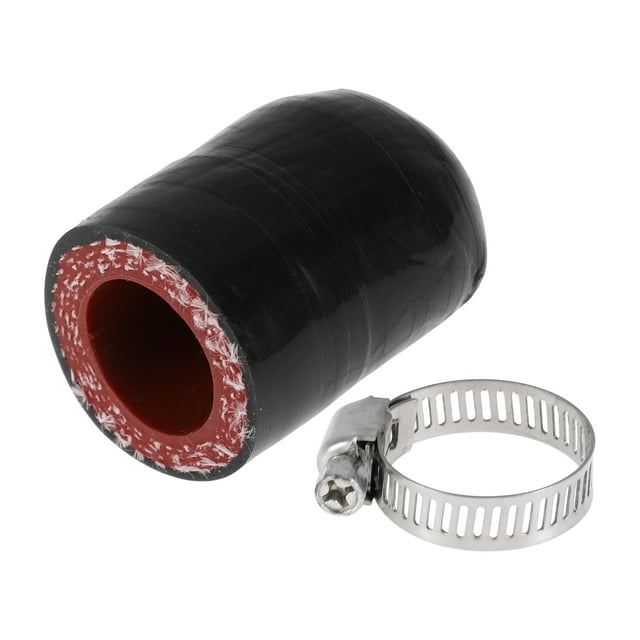 Tapón de extremo de manguera de goma de silicona de 5/8" 16mm ID 4 capas de poliéster para válvula de derivación de refrigerante Turbo vacío 30mm negro por fuera y rojo por dentro