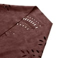 thumbnail image 3 of WREESH Women's Solid Color Suede Shawl With Hollow Fringe, Winter Warm and Comfortable Scarf Coffee, 3 of 7