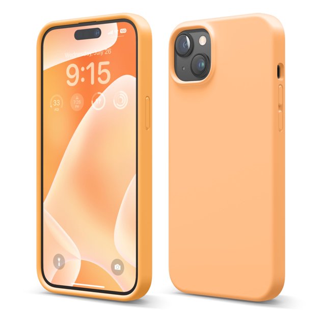 Funda de teléfono Elago compatible con iPhone 15 Plus de silicona naranja
