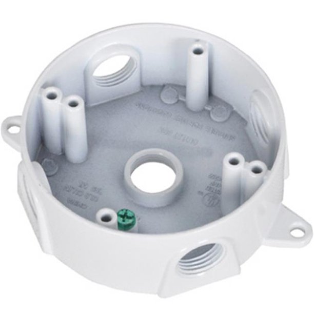 Hubbell Electrical BRD4W Round Outlet Box, White