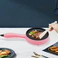 thumbnail image 4 of Cuisine 6Inch Non-Stick Electric Skillet Pink Mini Frying Pan w/1 Wooden Spatula, 4 of 10