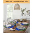 thumbnail image 5 of 15 Inch Round Placemats Set of 6, Christmas Tree Non Slip Heat Insulation PP Table Mats, Winter Snowflakes Xmas Pine Tree Blue Washable Place Mats for Kitchen Dining Party Table Decor, 5 of 7
