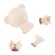 thumbnail image 3 of Cubiertas de cepillo de dientes en forma de oso de 2 piezas ligeras para viajar, plásticas, transparentes y blancas, 3 of 5