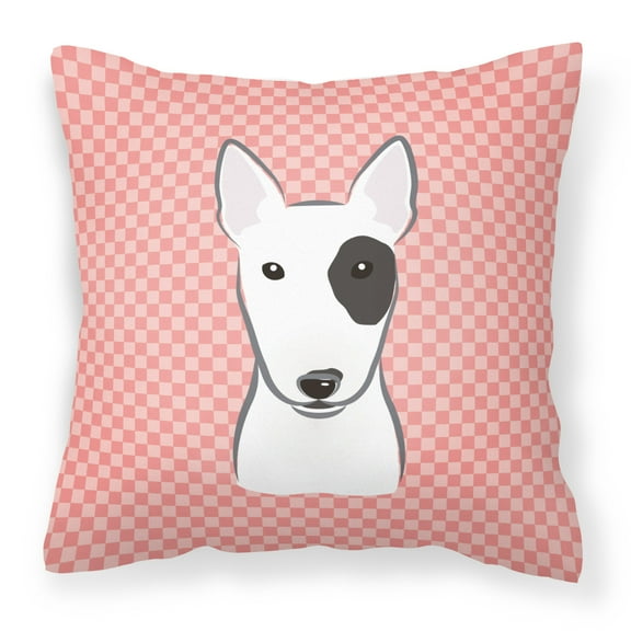 Dog Face Checkerboard Design Fabric Decorative Pillow