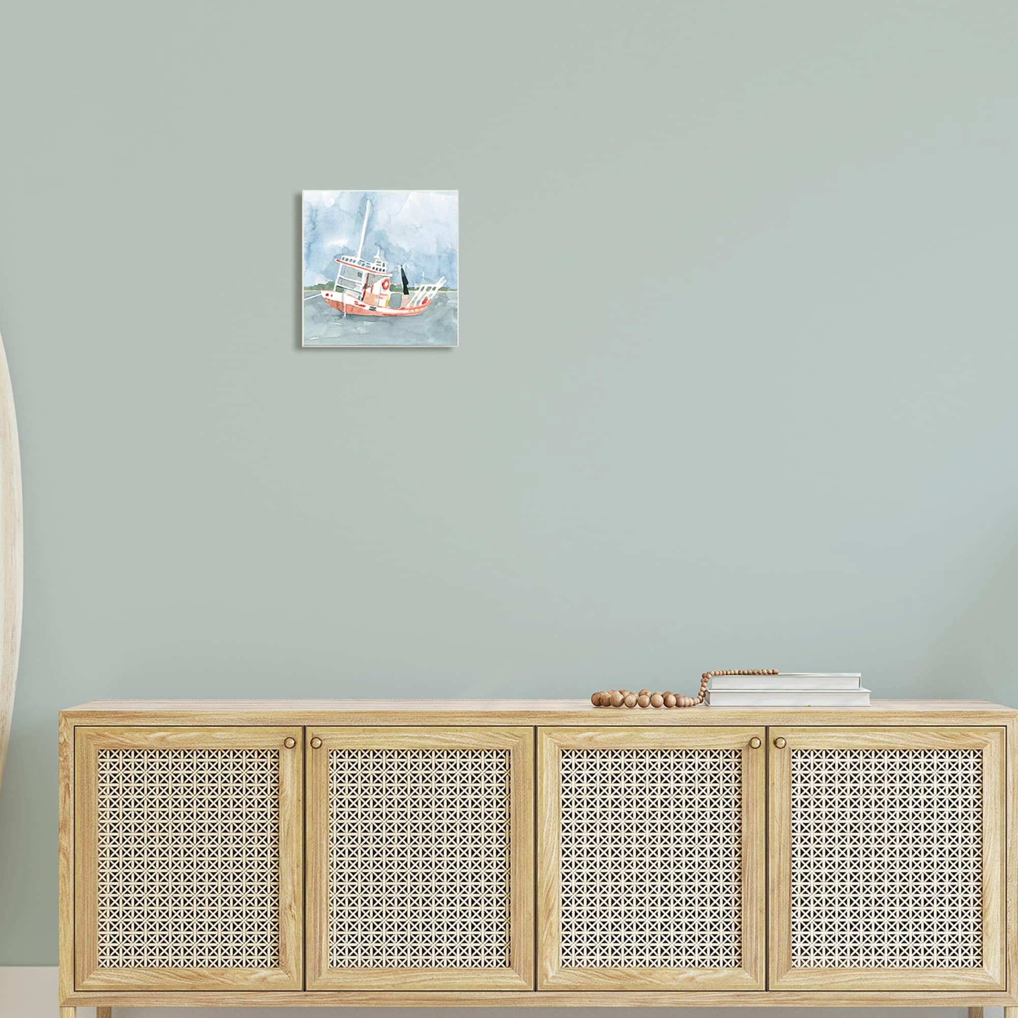 Stupell Industries Fishing Boat Sea Travel Vessel Watercolor Painting,12 x 12, Design by Emma Caroline