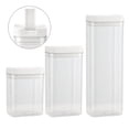 thumbnail image 2 of Gustave 3 Pcs Airtight Food Storage Containers Kitchen Plastic Cereal Keeper Pantry Organization Container for Spaghetti Snack Nut Sugar "0.8L + 1.2L + 1.8L", 2 of 9