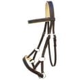 thumbnail image 2 of Horse Western Brown Leather Training Tack Bitless Sidepull Bridle Reins 7710BE-F, 2 of 2