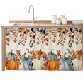 thumbnail image 2 of Teal Orange Pumpkins Fall Cabinet Curtain 32"Wx55"L,Dustproof Pantry Door Curtain W/ Self Adhesive Tape,Thanksgiving Botanical Vintage Tall Storage Cover Privacy Drape for Bathroom Kitchen, 2 of 9