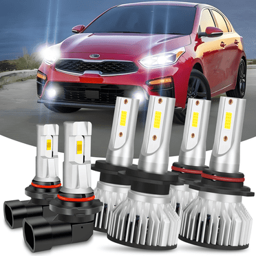 For Kia Forte 2019 2020 With LED Headlight Bulbs High/Low Beam  Fog Light Kit