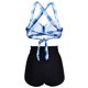 thumbnail image 4 of Conjunto de bikini bandeau para mujer, bañador sexy de cintura alta, traje de baño push up, tankini retro con cuello halter y relleno, 4 of 5