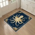thumbnail image 3 of ODIKA 3'x5' Washable Accent Rug Nautical Octopus Compass Star Maritime Vintage Circle Design for Bedside, Nursery Room, Pet Friendly & Non-Shedding, 3 of 7