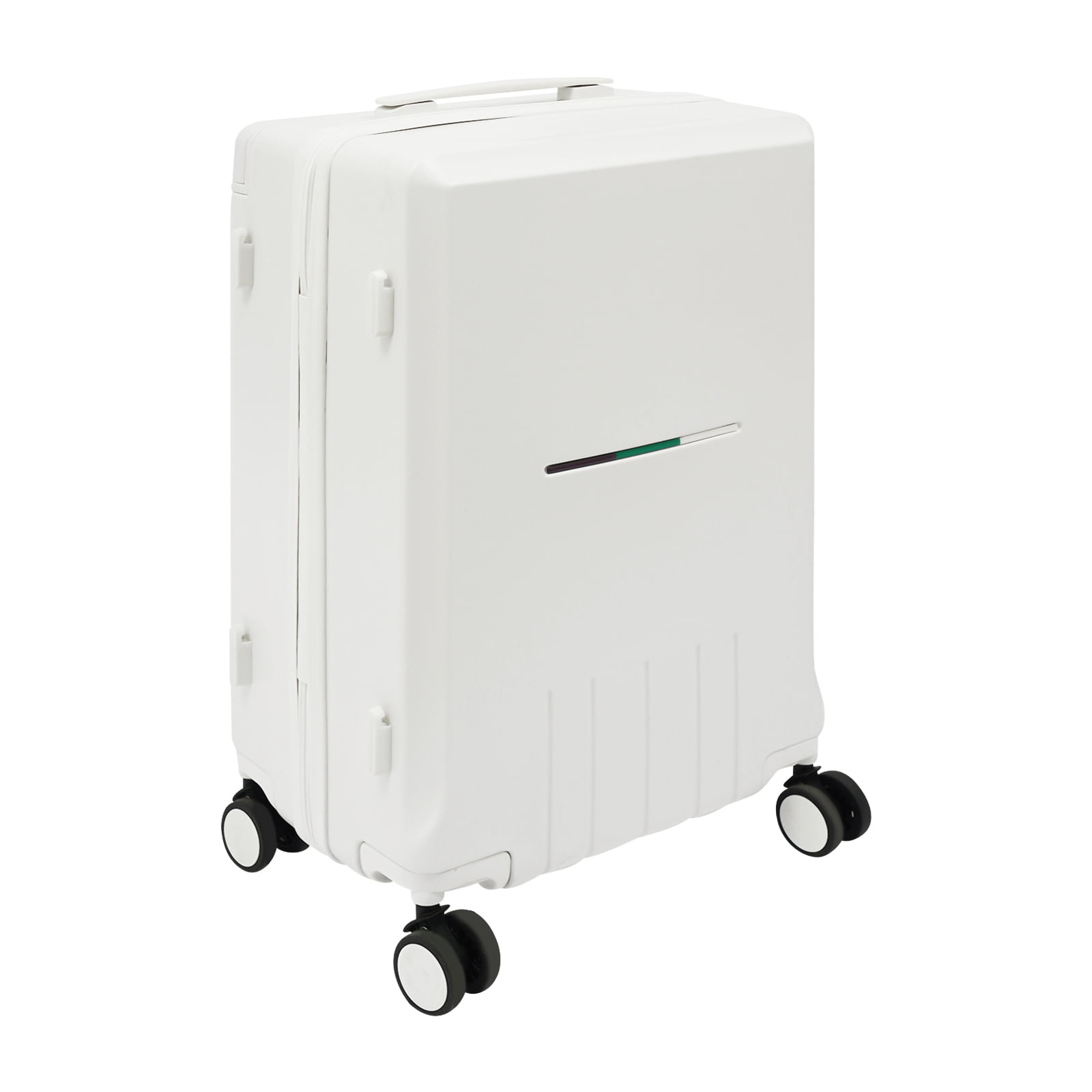 White Wide Handle 24 inch Luggage with Spinner Wheels,Aluminum Frame All-PC Hard Shell Medium Suitcase,Trunk Wide Handle Luggage for Travel,TSA Lock Airline Approved Luggage Checked-Medium