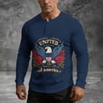thumbnail image 5 of Usa 250th Anniversary Merchandise, 4th of July Shirts for Men Patriotic Long Sleeve Tops Eagle Print Shirt Button Up Henley Pullover, 5 of 7