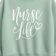 thumbnail image 2 of Instant Message - Nurse Life - Women's Oversized Fleece Crew Sweatshirt, 2 of 5