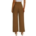 thumbnail image 4 of Baqcunre Wide Leg Pants Woman,Womens High Waisted Pants Work Straight Leg Dress Slacks With Pockets,Women'S Pants,Pants For Women,Womens Fashion,Womens Clothes,Brown,XXL, 4 of 6