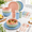 Multilight-1-28 Pcs, variant on Dinnerware Set Wheat Stand Plates Unbreakable Kitchen Dishes Service For 4wave & Dishwasher Safe Plastic Dish Camping Rv Picnic-bl