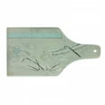 thumbnail image 1 of Dragonfly Cutting Board, Romantic Vintage Sketch in Pastel Grass Birthday Grunge Grass Botany Art, Tempered Glass Cutting and Serving Board, Wine Bottle Shape, Seafoam and Tan, by Ambesonne, 1 of 1