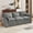 Grey, variant on 88.2" Modern 3-Seater Sofa, American Design Plush Faux Fur Couch with Double-Layer Cushion and Side Pockets for Living Room Bedroom, Beige