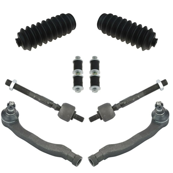 TRQ 8pc Steering Suspension Kit Rack Bellow Boot Tie Rods Sway Link for Honda PSA59231 Fits select: 1988-1991 HONDA CIVIC