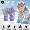 thumbnail image 2 of Winter Gloves, Kids Thermal Gloves Five Finger Design Outdoor Activities Skiing Cold Weather(Purple,M), 2 of 5