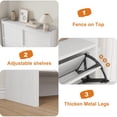 thumbnail image 5 of TROPOW 47.2in Shoe Cabinet with 4 Flip Doors, Wooden Shoe Storage Organizer with Adjustable Shelf, Hidden Entryway Hallway & Living Room Storage Cabinet, Freestanding Design, White, 5 of 6