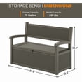 thumbnail image 4 of Bifanuo 70 Gallon Storage Bench Deck Box for Patio Furniture with Armrest Bench Outdoor Storage Water-Resistant Deck Box for Garden Tools,Pool Storage and Outdoor Cushions,Grey, 4 of 7