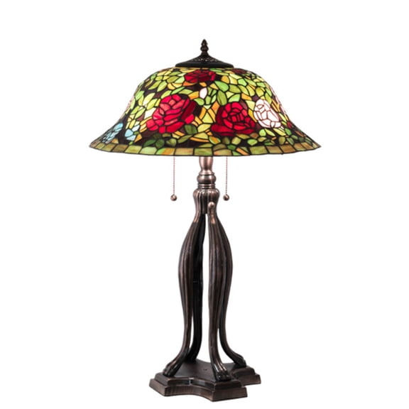 Meyda Lighting 30" High Tiffany Rosebush Table Lamp
