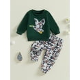 thumbnail image 2 of SUNSIOM Boy Autumn 2PCS Outfit Sets Long Sleeve Duck Embroidery Pullover Camouflage Pants Sets, 2 of 7