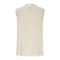 thumbnail image 5 of Women's Camisole Tank Top Fashion Solid Color Lace Collar Stitching Crochet Tank Top Crew-neck Tank Top Women’s Camisole 2025 Beige S, 5 of 7