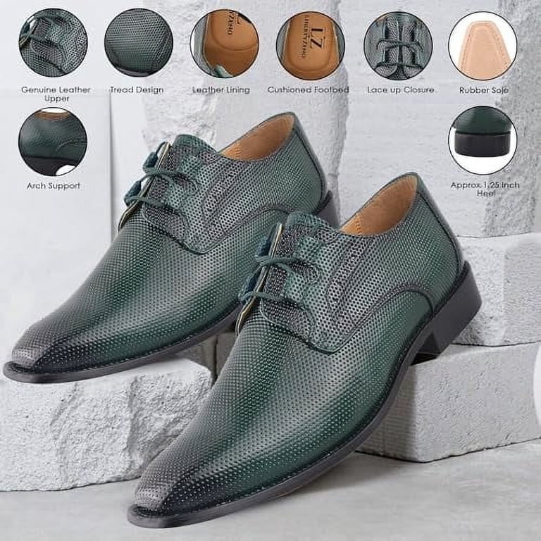 LIBERTY Men\'s Exclusive Sz 10 Green Leather Lace Up Dress Shoes LIBERTYZENO Men main image 2
