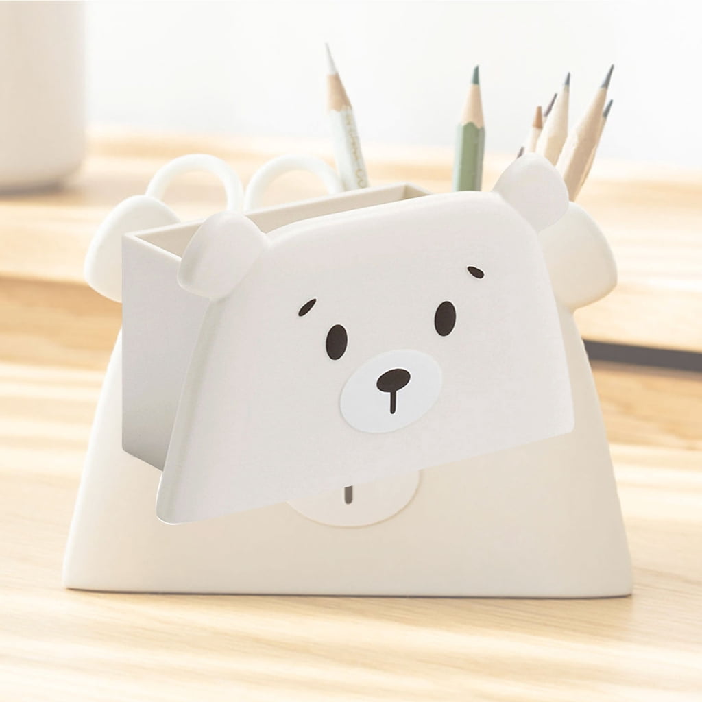 Creative Bear Writing Utensil Container Holds Over Pens Or Markers Makeup Tool Storage