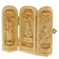 thumbnail image 1 of KLKCMS Handcraft Wooden Statue Tibetan Buddha Boxwood Carving Statue Box -7 -7, 1 of 9