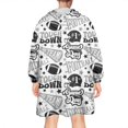 thumbnail image 2 of Football Words Pattern Wearable Oversized Blanket,Wearable Blanket Hoodie for Adults,Cozy Hooded Blankets with Super Pockets,Super Warm Fuzzy Pullover for Women & Men, 2 of 6
