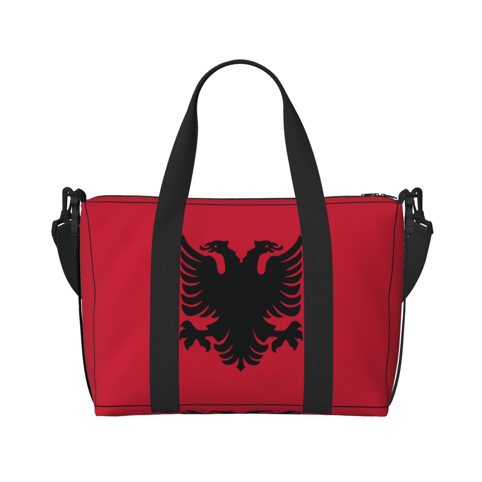 Travel Duffle Bag Albania Flag Weekender Overnight Gym Tote Shoulder Bag Workout Duffel Bag For Women Men