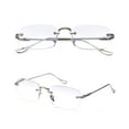 thumbnail image 3 of TERAISE Frameless Metal Reading Glasses for Men/Women Blue Light Blocking -Rimless Fashion Comfortable Computer Eyeglasses（Silver-150）, 3 of 6