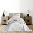 thumbnail image 3 of Ambesonne Music Quilted Coverlet 2 Pcs, Old Gramophone Player, Twin Size, Grey Black White, 3 of 4