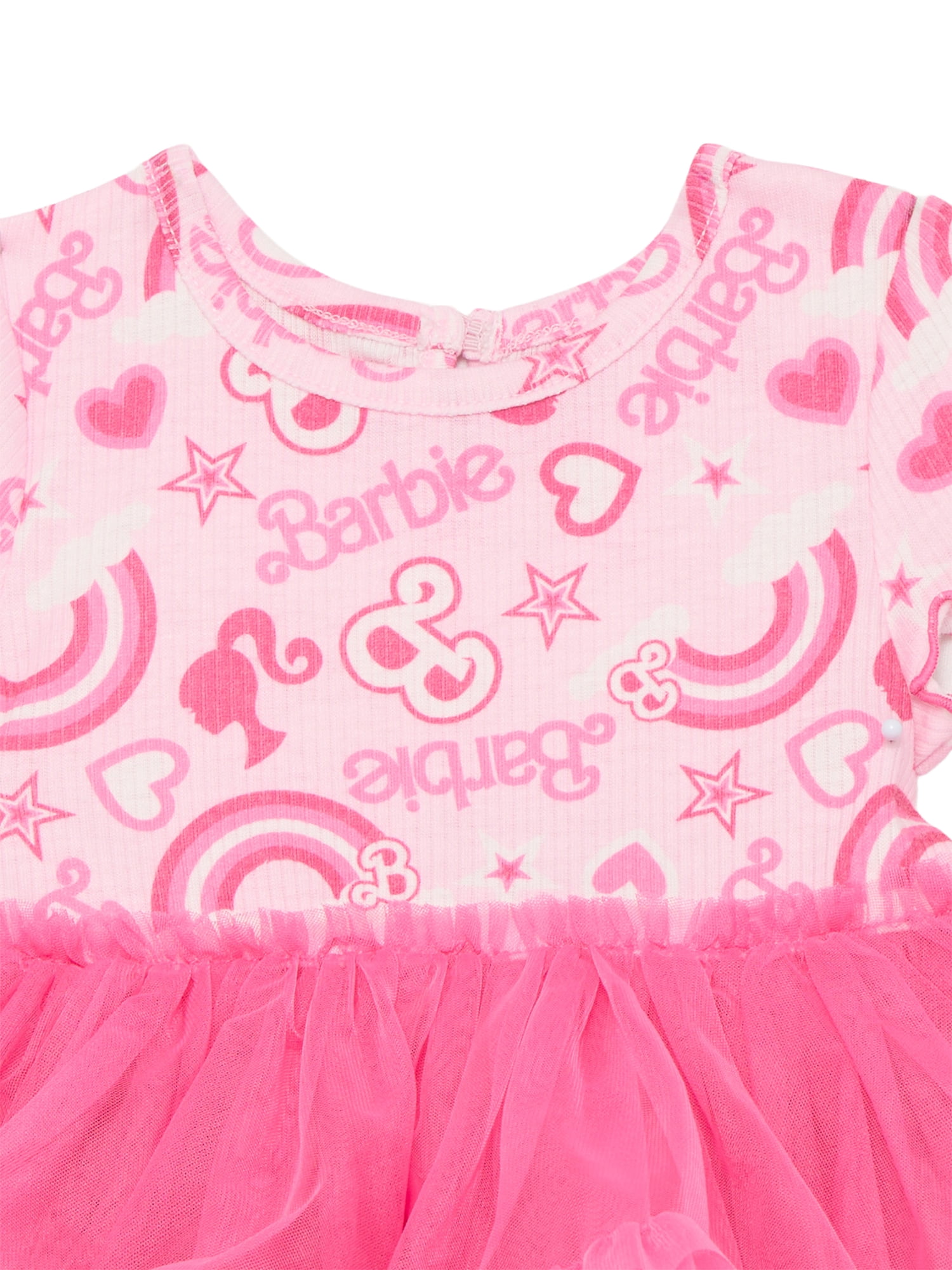 Barbie Baby Girls Tutu Dress Bodysuit with Matching Headband, 2-Piece, Sizes 0/3M-24M
