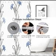 thumbnail image 6 of Blue and White Floral Shower Curtain,Minimalist Flower Bathroon Shower Curtains,Mordern Bath Curtain Set with 12 Hooks 72x72in,Waterproof Polyester Fabric, 6 of 6