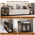 thumbnail image 2 of Aufeile End Table, Narrow Fluted Boho Wood Side Table with Storage Shelf, Small Space Accent Table, Black, 2 of 9
